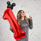 Lebery 40 Inch Mouse Number 1 Balloon Black Red 1 Balloons For 1St Birthday, Mini Mouse Head Balloon Red Giant Number One Balloons For Mouse Clubhouse Baby Shower Anniversary Supplies Decorations