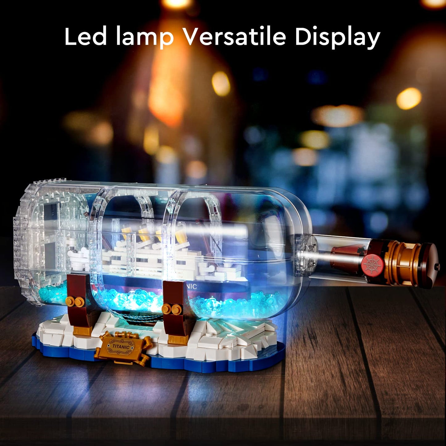 Allupal Titanic Ship In A Bottle Creator Expert Building Kit, Collectible Display Model Set, Creative Gift Toy For Adults And Te
