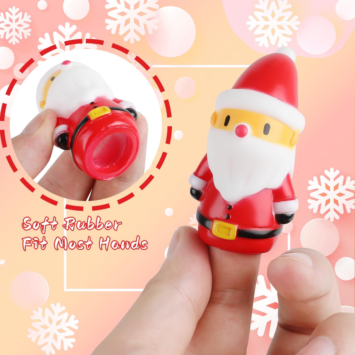 5 Pieces Christmas Finger Puppets Toys For Kids Elk Santa Claus Snowman Christmas Tree Character Party Favors Goodie Bag Fillers