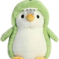 Aurora Pompom Penguin Plush Set Of 3: Pompom Dino, Pompom Dragon, And Pompom Unicorn, 7 Inches