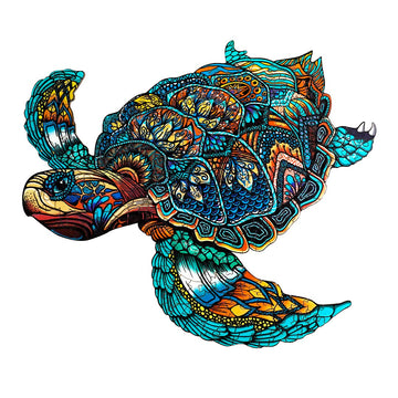 Wooden Puzzles for mature-themeds - Advanced Sea Turtle Wooden Puzzle Unique Shape Puzzels Wooden Jigsaw Puzzles for mature-themeds  Wood Puzzles mature-themed Perfect for Birthday Gifts  Family Puzzles 14.9 x 12.6in 301pcs
