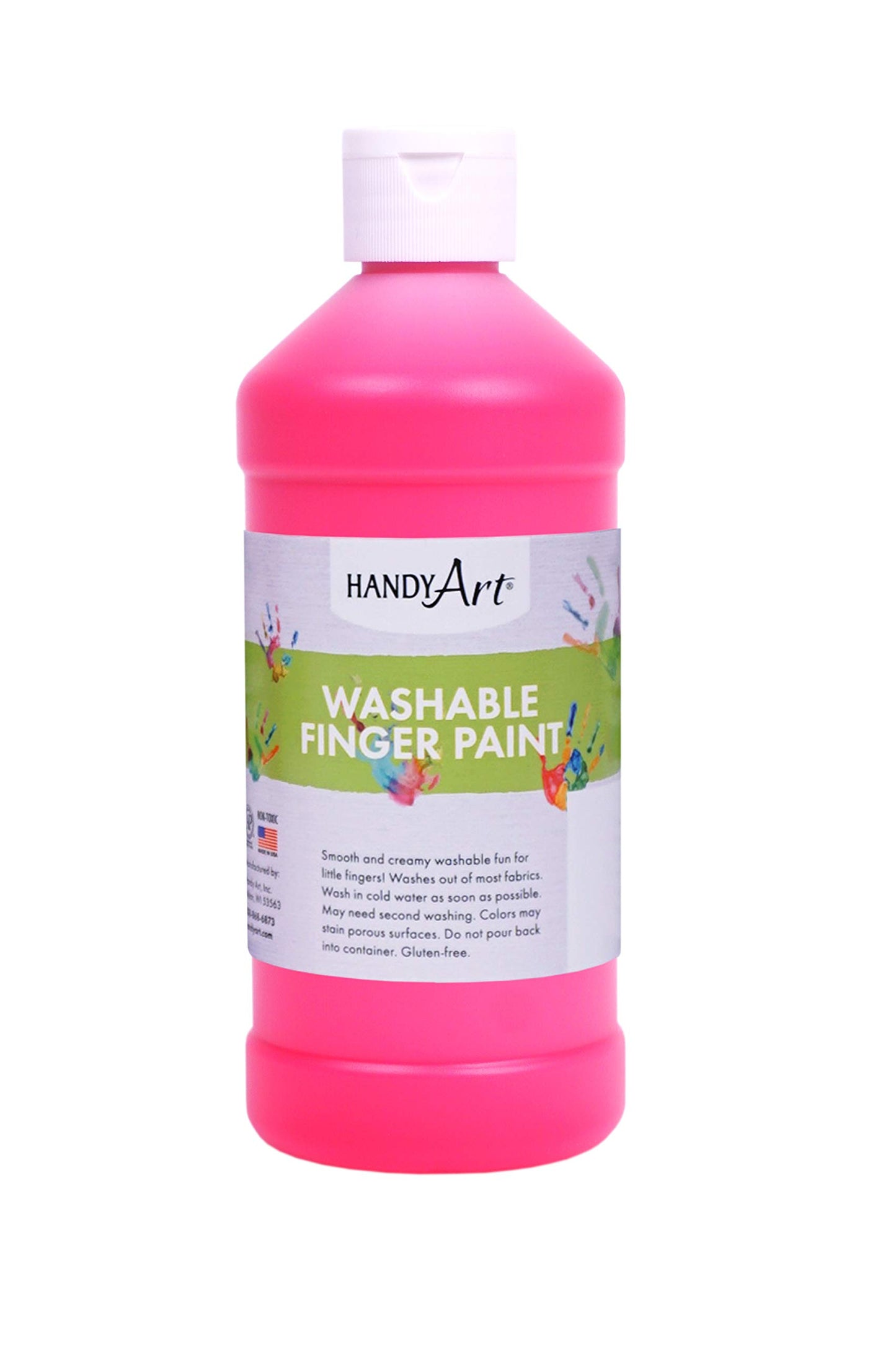 Handy Art Washable Finger Paint 16 ounce, Fluorescent Hot Pink - 241-153