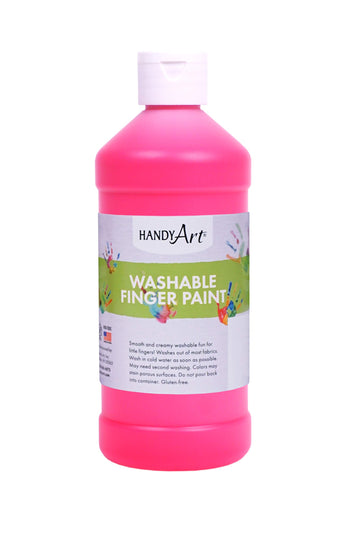 Handy Art Washable Finger Paint 16 ounce, Fluorescent Hot Pink - 241-153