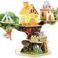 PUJAARA DIY Toys for Kids, 3D Puzzle Game Architecture Building Block for Kids, Easy to Assemble | Pink House (4 Sheets) Best Re
