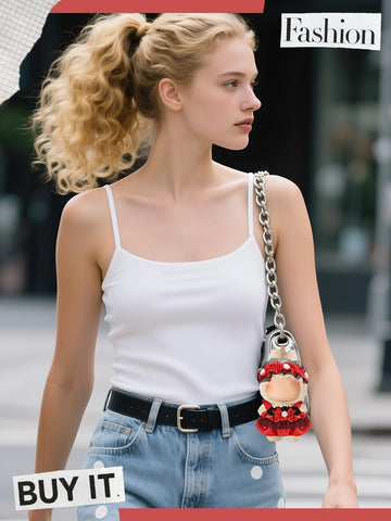 Unique Clothes Set for 17cm Dolls - Cool Red Lace Dress & Headband Outfit Accessories for Dress Up Dolls Play & Collector Displa