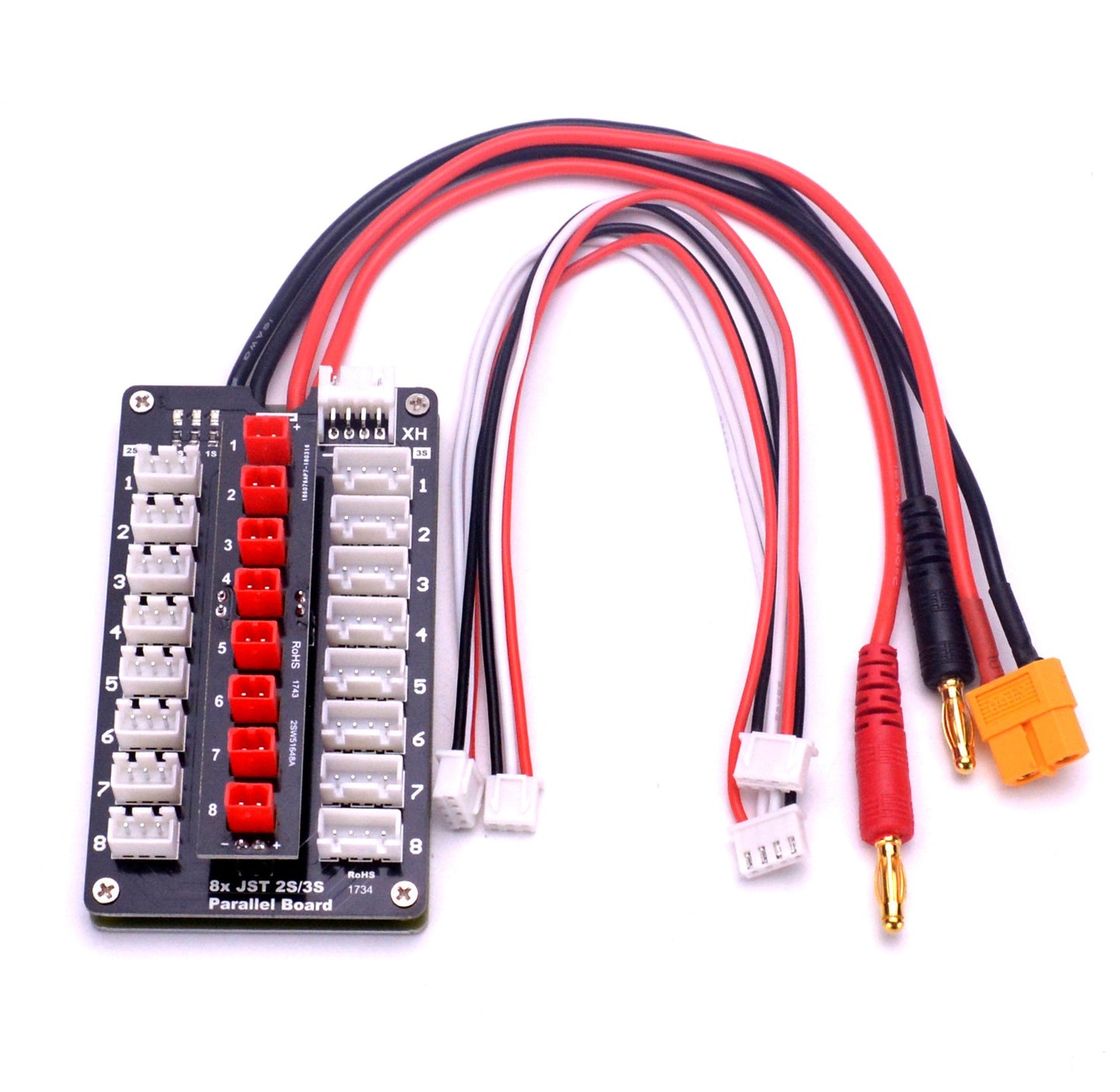 Youngrc Jst Parallel Charging Board 2-3S Lipo Battery Balance Charge Board With Jst Connectors For Rc Drone Helicopter