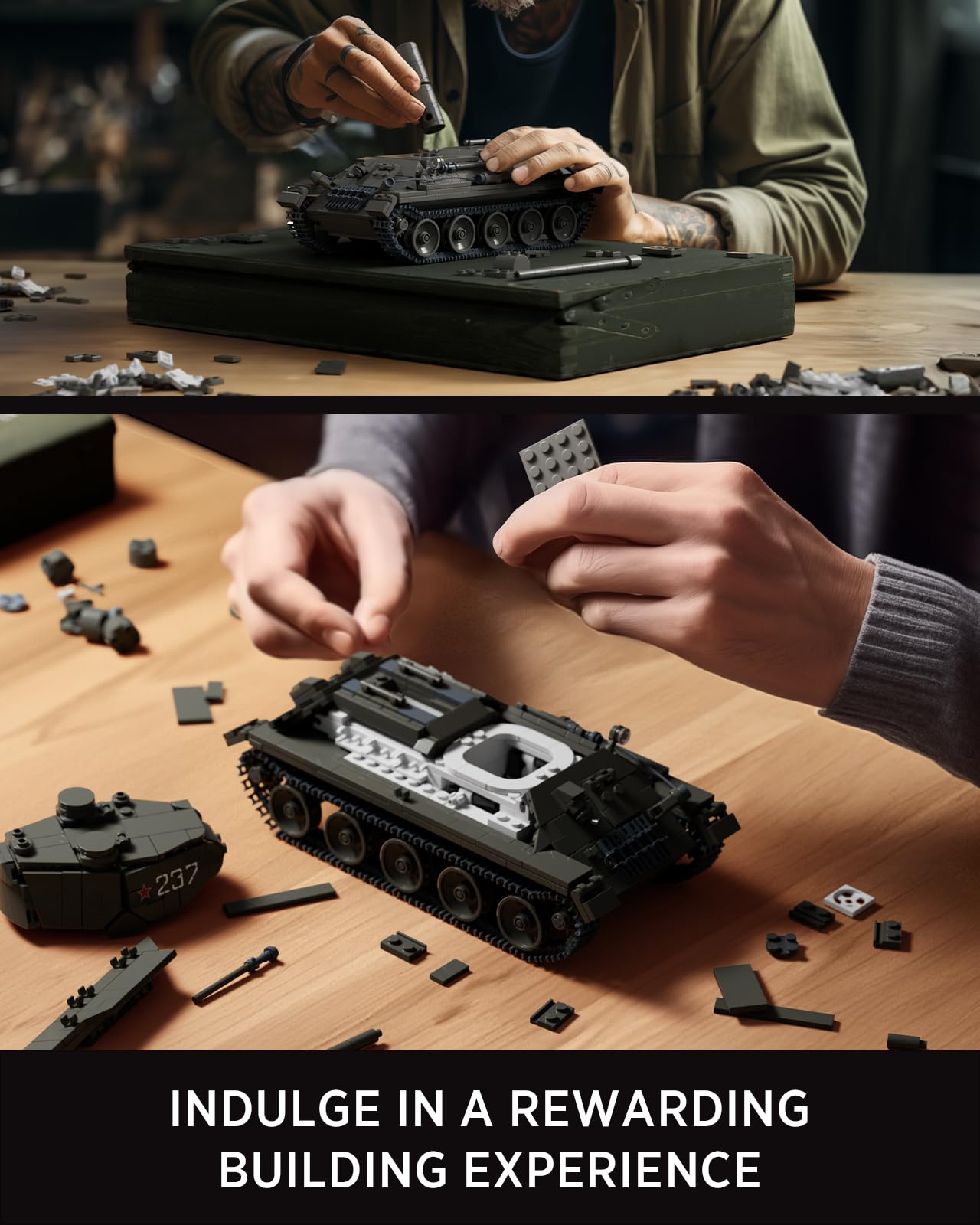 Nifeliz T34/85 Tank, Ww2 Military Tank Building Set For Adults, Collectible Army Model To Build And Display, Gift Ideal For Military Fans (818 Pcs, Nf10270)