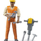 Bruder 60021 bworld Construction Worker Medium Skin with Accessories