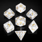 UDIXI Howlite Stone Dice Set D&D 7PCS Gemstone Dice Polyhedral DND Dice with Gift Case for Dungeons and Dragons Role Playing Gam
