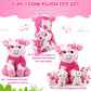 Sumind 5 Pcs Cow Plush Animals Set 13.78 Inch Mommy Cow Stuffed Animal With 4 Baby Cute Calf In Her Tummy Mommy And Small Plush For Baby Shower Boys Girls(Adorable)