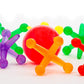 JA-RU Rainbow Big Jacks Game Set - Large Multicolor Rubber Jax & Hi Bounce Ball - Retro Party Favors, Stocking Stuffer, Classic Toy