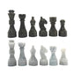 Handcrafted enhanced Marble Chess Pieces Set - Elegant 32-Piece Replacement for 12-15 Inch Chess Boards Storage Box (Grey and White)