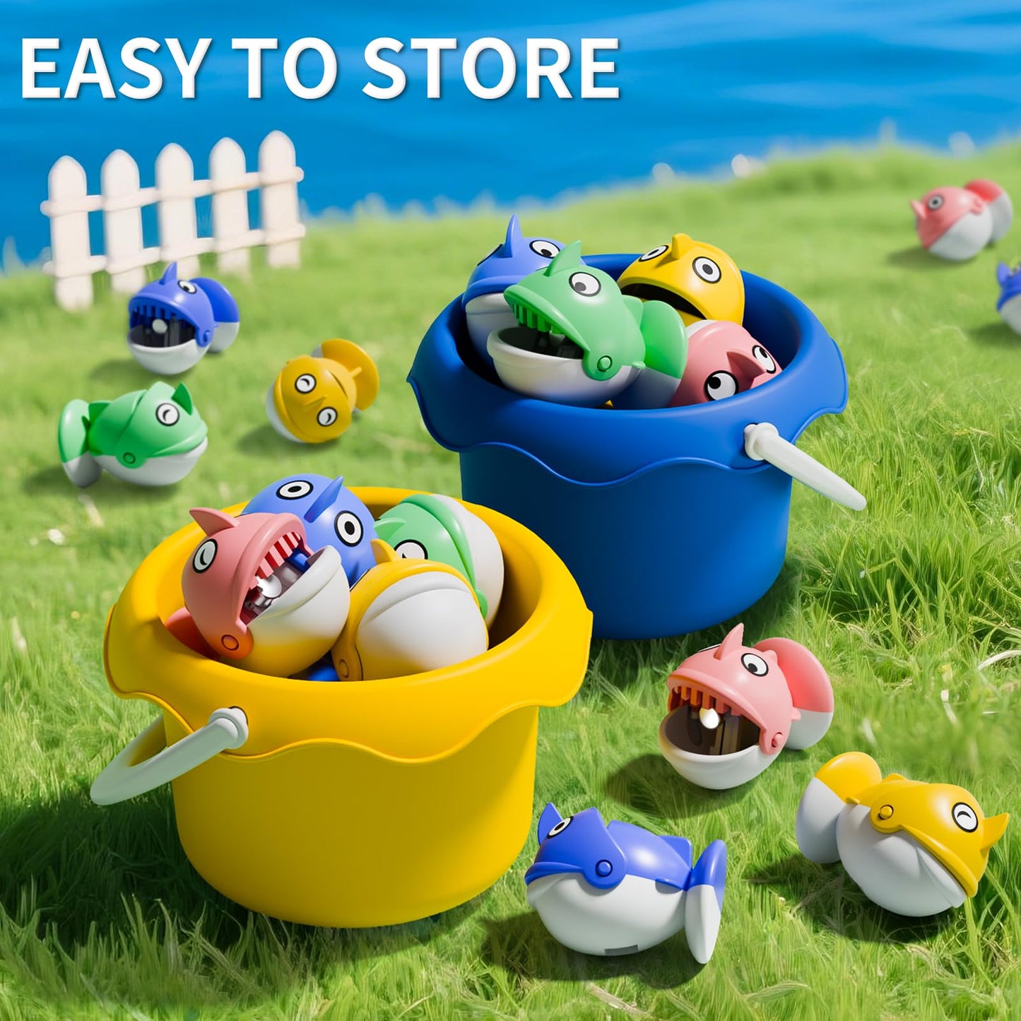 ORANGE OCEAN 66 PCS Magnetic Fishing Game for Kids, 360° Rotation, Plastic, Ideal Birthday Gift for Ages 3-8
