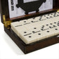 ZOOCEN Dominos Set -Heavy Weighted Black Dot Classic Dominoes Set -28 Tiles Pack in Wooden Case