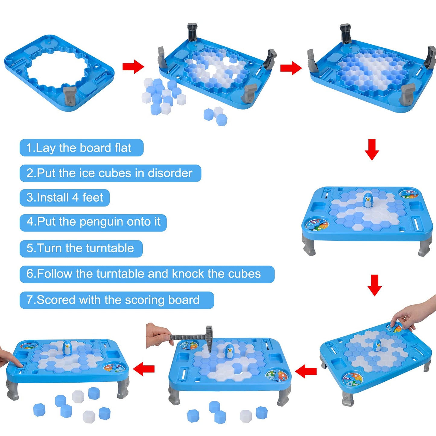 Ss Save Penguin On Ice Game, Penguin Trap Ice Break Block Board Family Game For Kids Boys Girl Toys