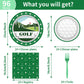 Golf Plates And Napkins Party Supplies -96Pcs Golf Themed Birthday Party Decorations Golf Paper Disposable Tableware Set For Bir
