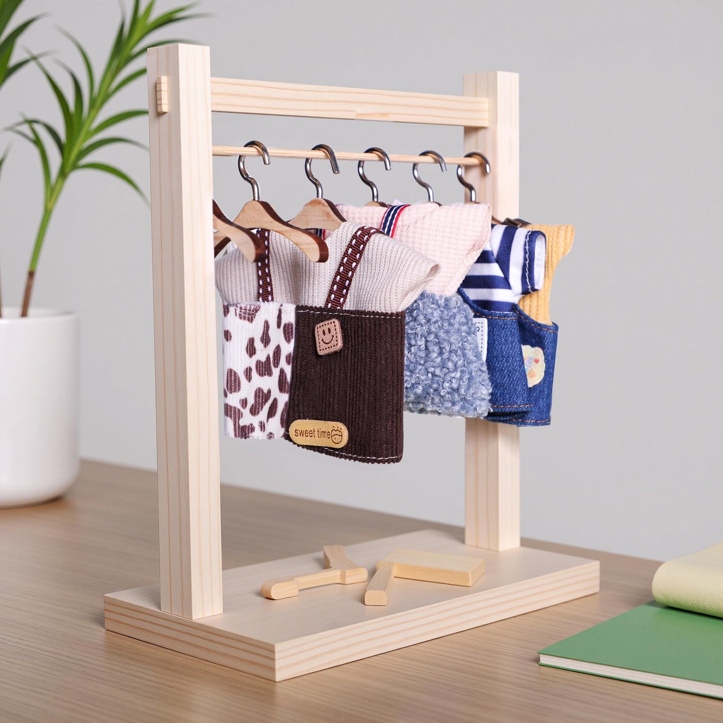 Clothes for 6.7in/17cm Doll  Set of 4 Cute Doll Accessories Includes Doll Hat+T-Shirt+Bib Pants+Shoes Set enhanced Fashion Outfit for Collectors Unique Gift (Style A)