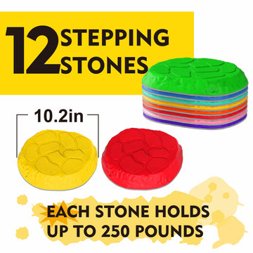 Smartyeen Stepping Stones For Kids,8/12 Pcs Durable Non-Slip Balance Stones Indoor Outdoor Toys For Toddlers Develope Kids Balan