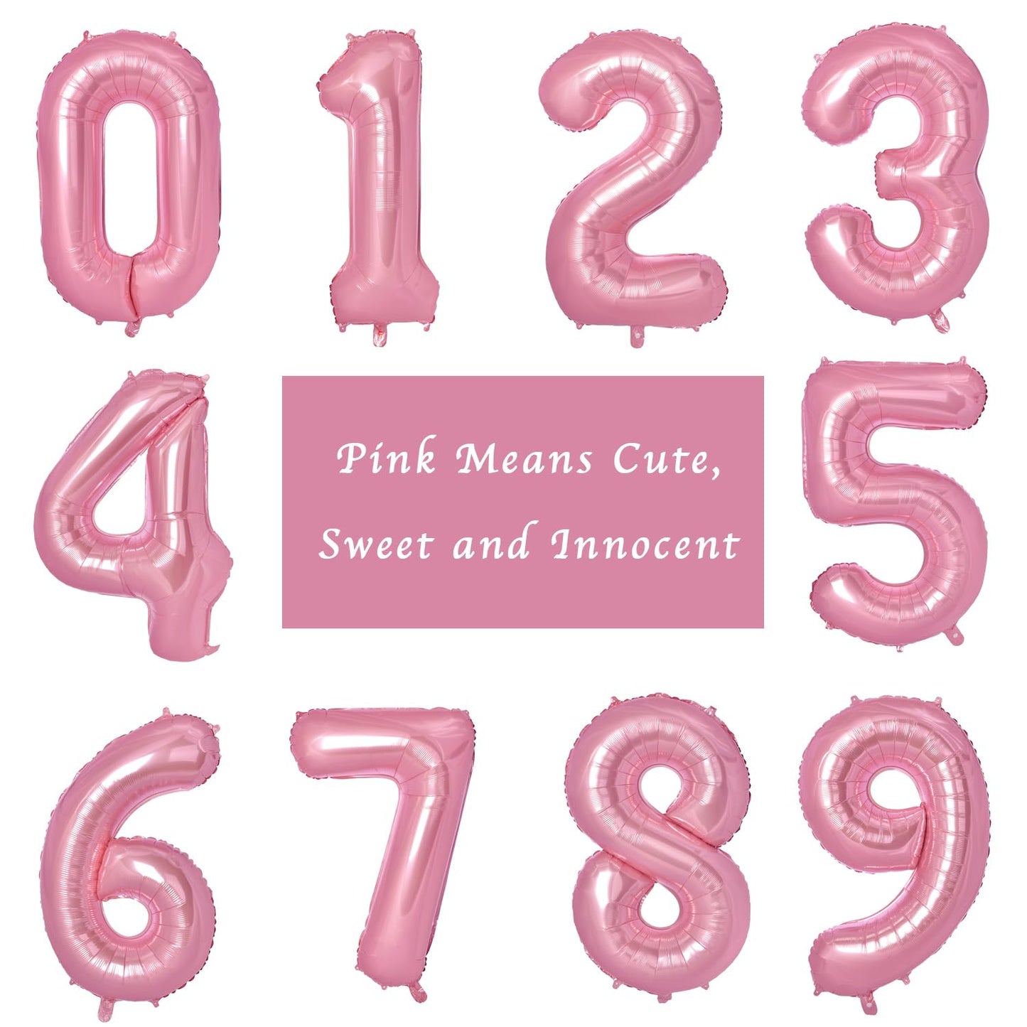 Vonokee 40 Inch Pink Giant Number Balloons 1, Jumbo Digital Foil Mylar Balloon For Birthday Party Wedding Anniversary Celebratio