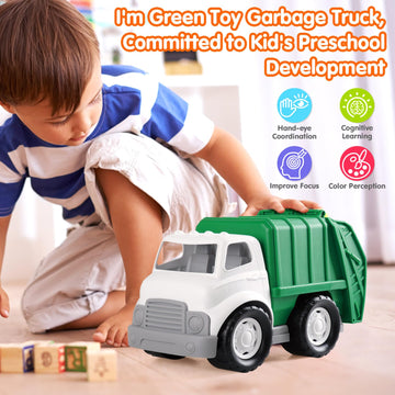 PLAY Eco-Friendly Garbage Truck, [USDA Certified] No BPA/Phthalate/PVC, Recycled Bioplastic Trash Truck Toys for Boys 1-4, Fine