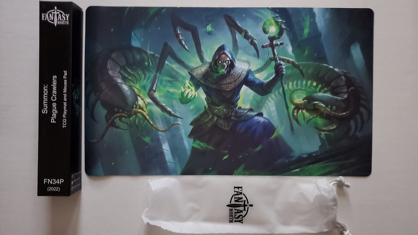 Fantasy North - Venomskull - Summon: Plague Crawlers - Tcg Playmat And Mouse Pad - 24 X 14 Inches