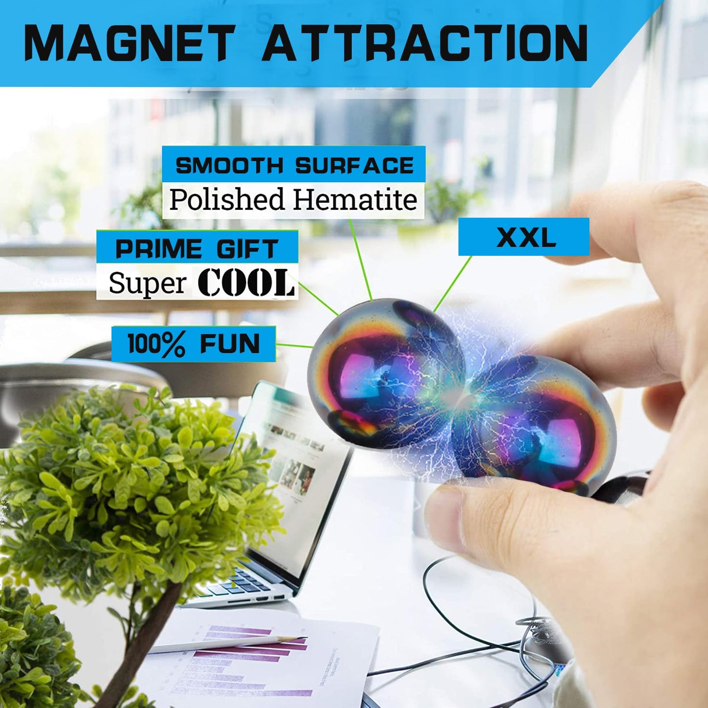 Cool 1.26 Inch Jumbo Magnets Balls Fidget Toys For Adults, Large Fidget Mangetic Sphere With Case For Office Desk Decorations, F