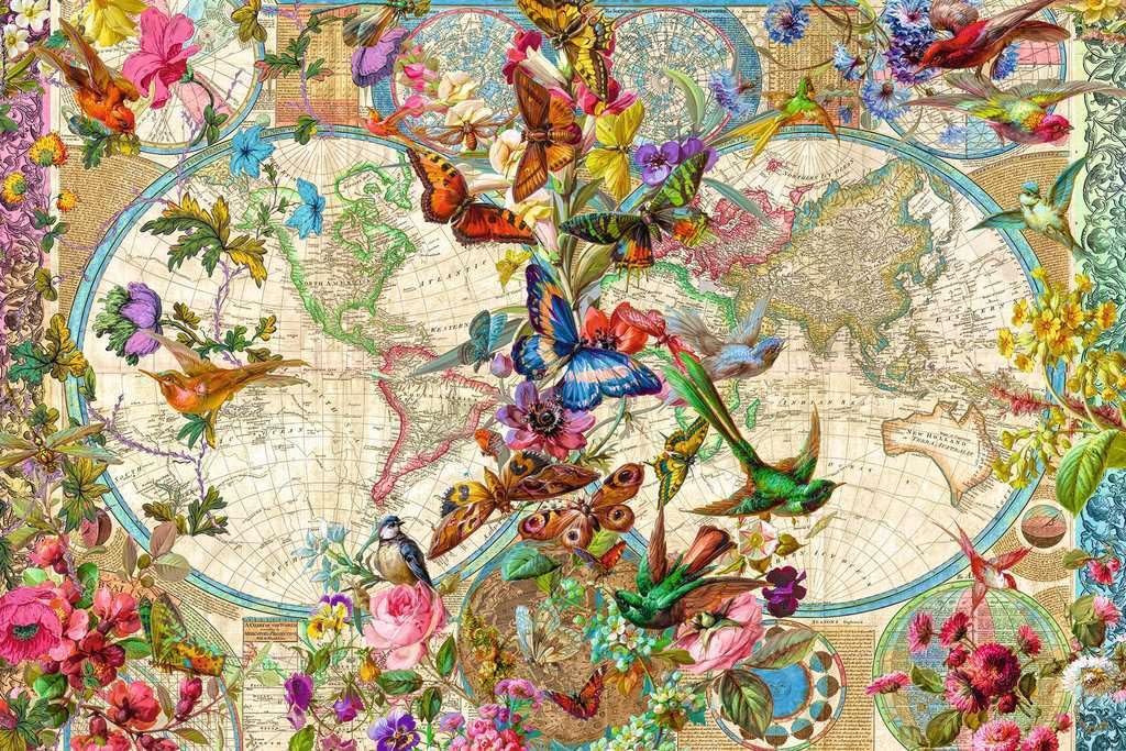 ***2022*** [AW LINES] Ravensburger Flora & Fauna World Map, 3000pc