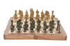 Skywalk Hand Crafted Roman Brass Chess Set With Wooden Board