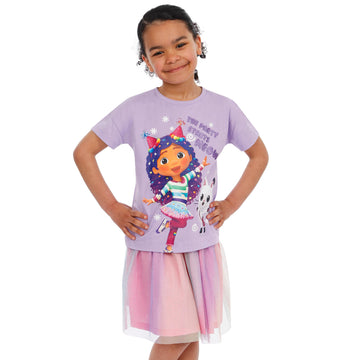 Dreamworks Gabby'S Dollhouse Girls Shirt And Tutu Skirt | Party Outfit | Girls Shirt And Glitter Skirt | Purple 8