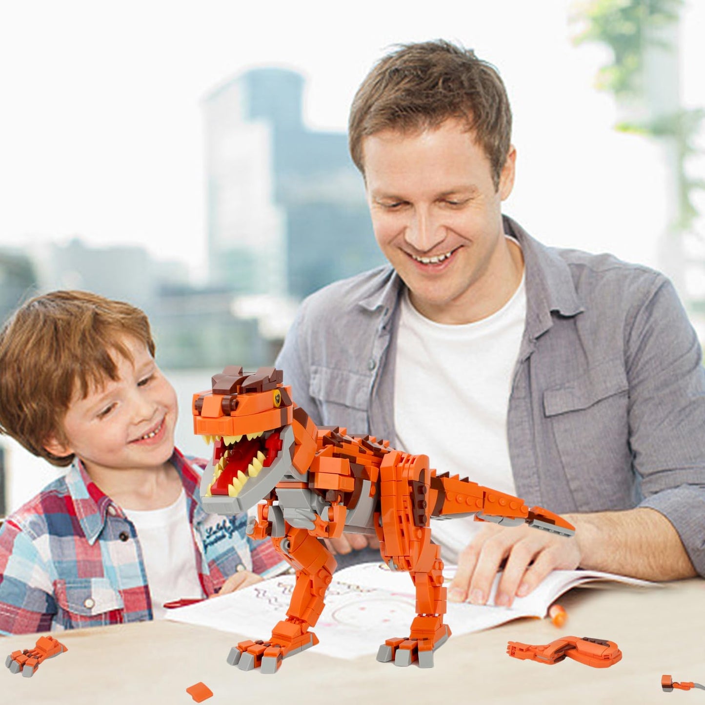 Seyaom Dinosaur Building Block Set, Giganotosaurus Building Toy Set, 656 Pcs Dinosaur Park World Model Construction, Educational