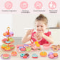 Lajeje Toddler Toys Tea Party Set for Little Girls - 44 pcs Pretend Plastic Teapot Set, Princess Tea Time Play Kitchen Toy with