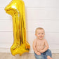 Gold Mylar Number 1 Balloon 40 Inch, Number 1 Birthday Balloon For Boy Girl, Gold Foil One Balloon For 1St 10 11 12 16 18 Birthd