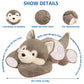 ronivia Weighted Husky Plush Toy, 19.7" Grey Stuffed Animal, 3.3lbs Soft Pillow, Cute Plush for Comfort and Cuddling