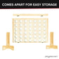 Play Platoon Giant Outdoor Games Connect 4 In A Row Wooden Four In A Row Game, 4 Connect Board Game Outdoor Game With Coins, Case And Rules