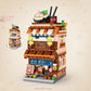 Asstysxh Japanese Street View Ramen Shop, Mini Building Blocks Bricks Set, 412Pcs Mini Building Blocks Model Mini Shop Bricks Se