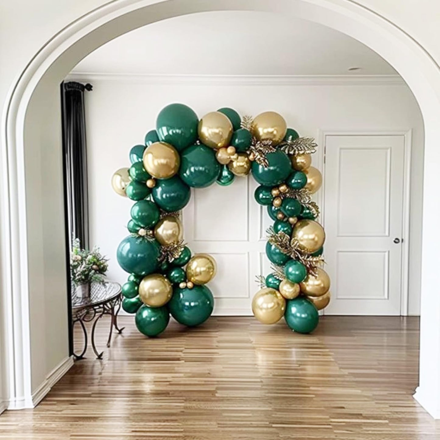 Green And Gold Balloons, 12 Inch Dark Emerald Green Sage Green Metallic Gold Balloon Green Gold Confetti Balloons For Birthday W