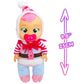 Cry Babies Tiny Cuddles Christmas Pixy - 9' Baby Dolls, Cries Real Tears, Red And White Candy Cane Themed Pajamas
