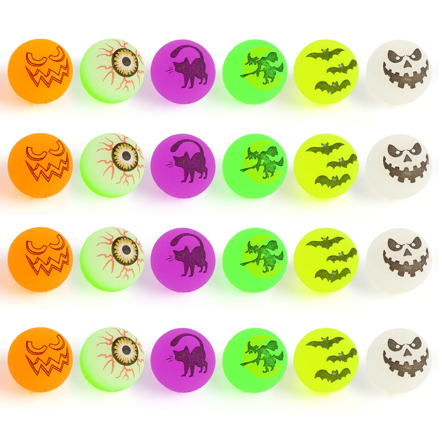FINGOOO 24Pcs Halloween Bouncy Balls,Glow in The Dark Bouncing Balls for Kids Halloween Party Favors Non-Candy Halloween Treats