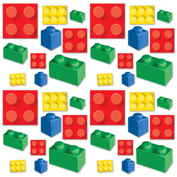 Beistle 40 Piece Building Blocks Cutouts, 4-11.25, Multicolor