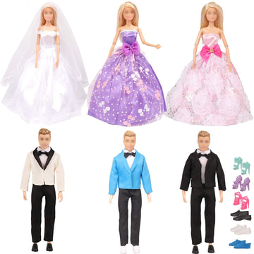 Sotogo 20 Pieces Doll Clothes And Accessories For 11.5 Inch Girl Dolls Winter Christmas Playset Include 5 Sets Handmade Doll Dre