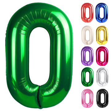 Green Number 0 Balloon 40 Inch, 0 Balloon Numberfor 10Th 20Th 30Th 40Th 50Th 60Th Birthday Decorations, Green Party Supplies For