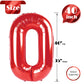 Red Number 0 Balloon 40 Inch, 0 Balloon Numberfor 10Th 20Th 30Th 40Th 50Th 60Th Birthday Decorations, Red Party Supplies For Men