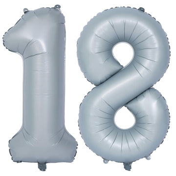 40 In Matte Gray Number Balloons Helium Foil Mylar Balloon Birthday Party Banquet Decoration 18