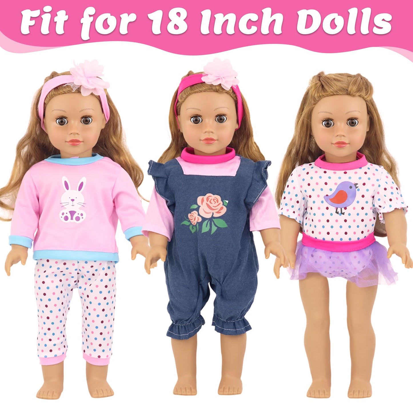 3 Sets Baby Doll Clothes For 14-18 Inch Dolls, 16 Inch Baby Doll Clothes Dresses And Accessories Outfits For New Born 15 Inch Ba