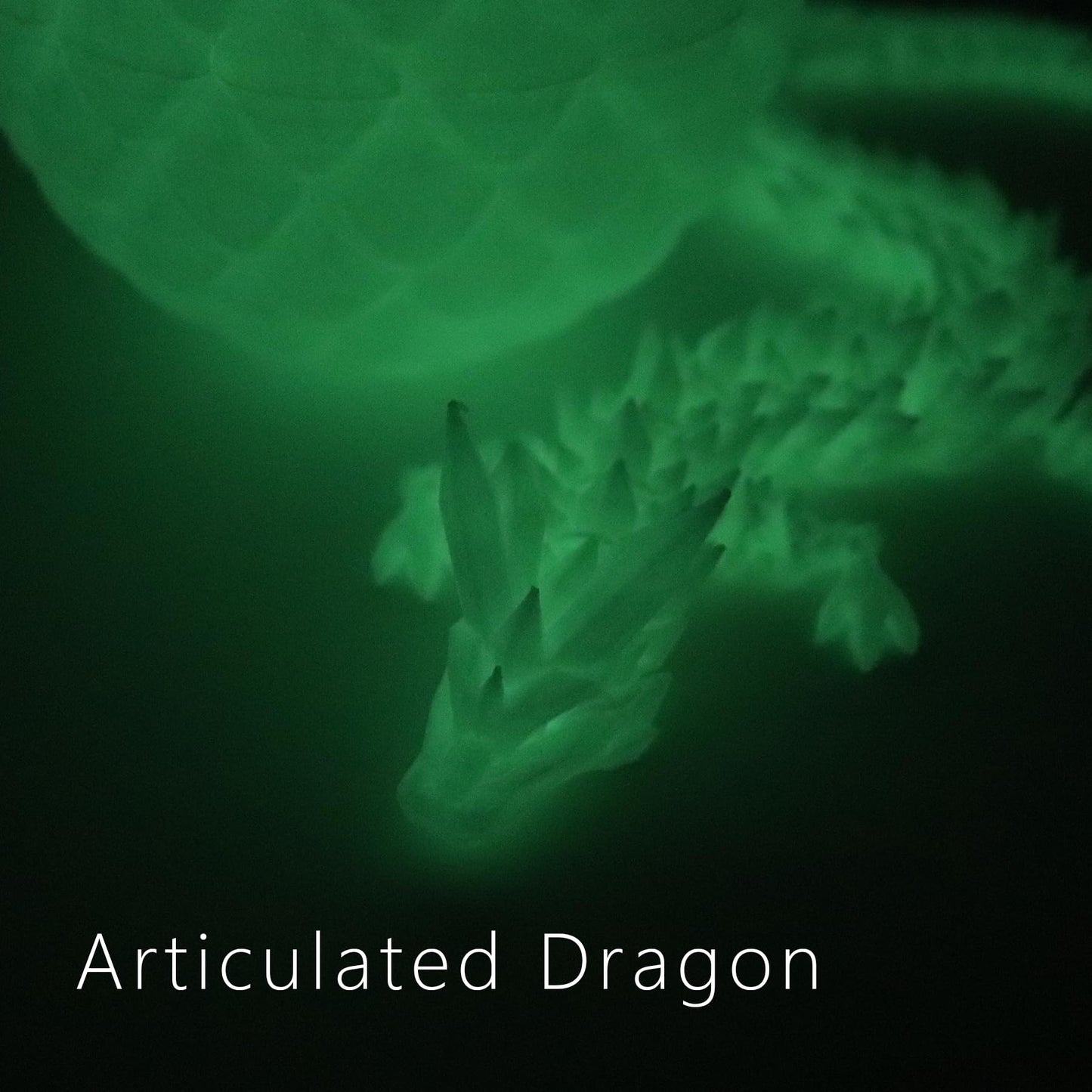 Dragon Egg 3D Printed Dragon Fidget Toys For Adults,Posable Flexible Crystal Dinosaur 3D Printed Articulated Dragon Christmas Toys Gifts For Autism/Ad (Luminous)