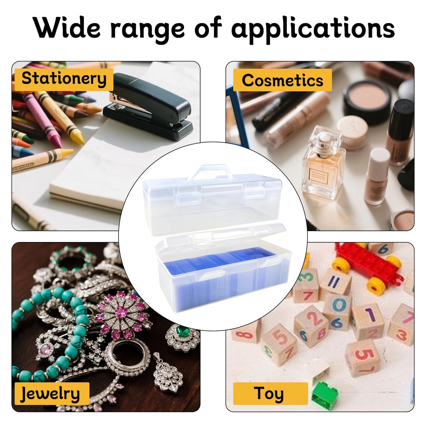 Iokuki Toploader & Standard Card Storage Box With Handle - Holds 200 Toploader Cards Or 750 Regular Cards | Durable Plastic Orga