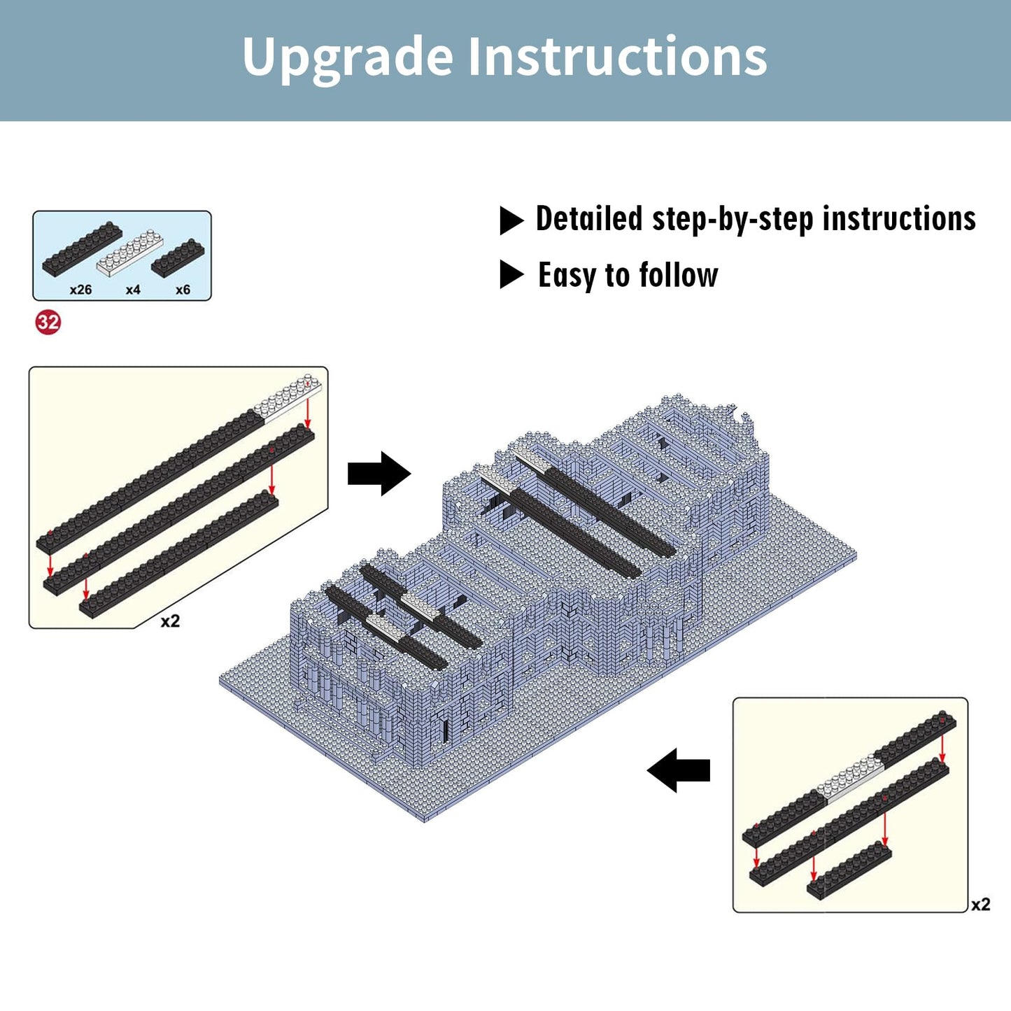 Geniteen Building Blocks Set, St Paul'S Cathedral Model Building Kit 7053 Pcs Architecture Collection Micro Mini Blocks