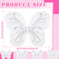 Chivao 10 Pieces Fairy Wings Butterfly Wings Wedding Decoration Costume Birthday Christmas Party Favors For Boys Girls(White)
