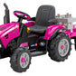 Peg Perego Case Ih Magnum Tractor And Trailer 12 Volt Ride On, Pink