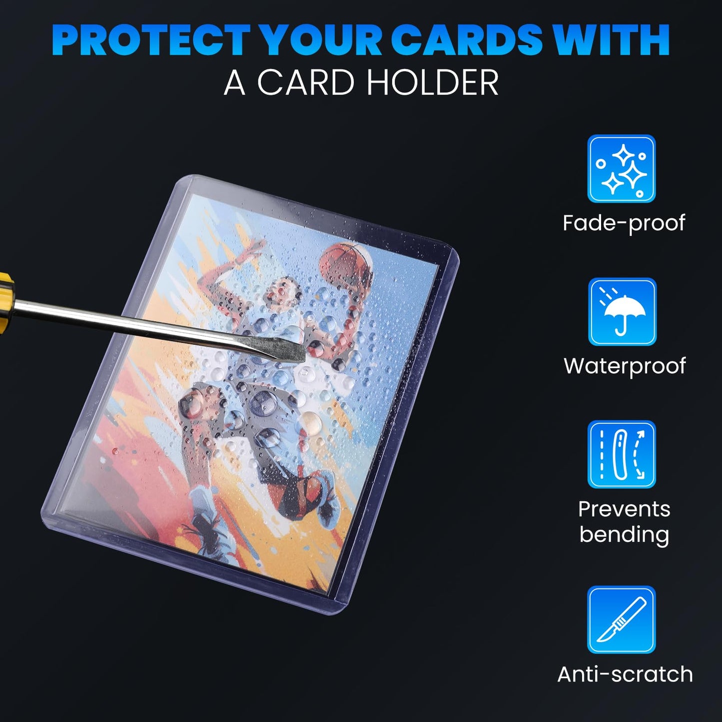 ZENOWICK 1000 Card Sleeves - 500 Hard Plastic Toploaders & 500 Clear Penny Sleeves for Baseball & Football Trading Cards, 3 x 4